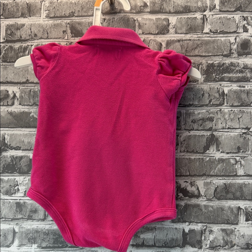 Baby Girls Ralph Lauren Hot Pink Ruffle Polo Bodysuit - Picture 4 of 7